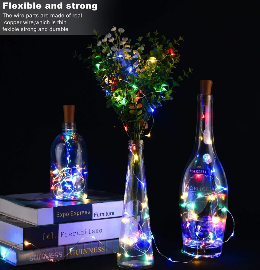 20 LED Bottle Cork String Lights – 2 Meter – Pack of 5